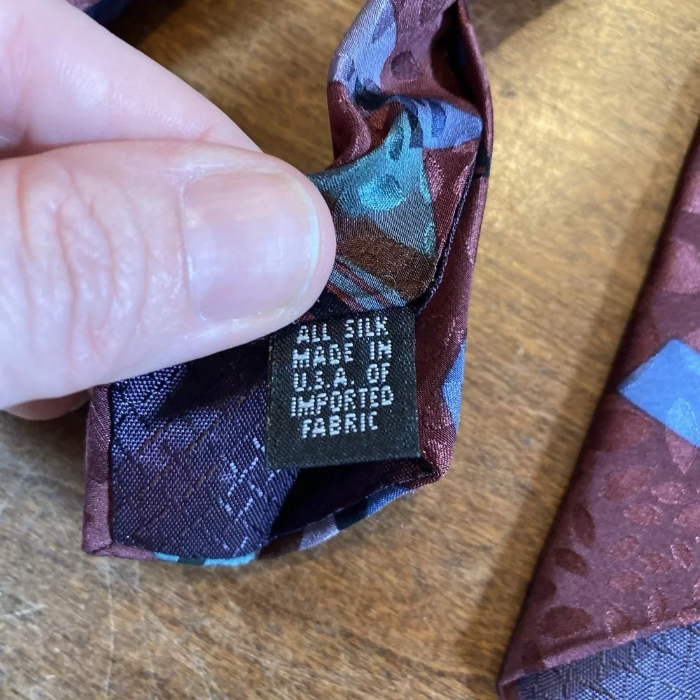 CHRISTIAN DIOR  Men Tie MONSIEUR Burgundy Pure Silk‎ Tie Italy VTG
